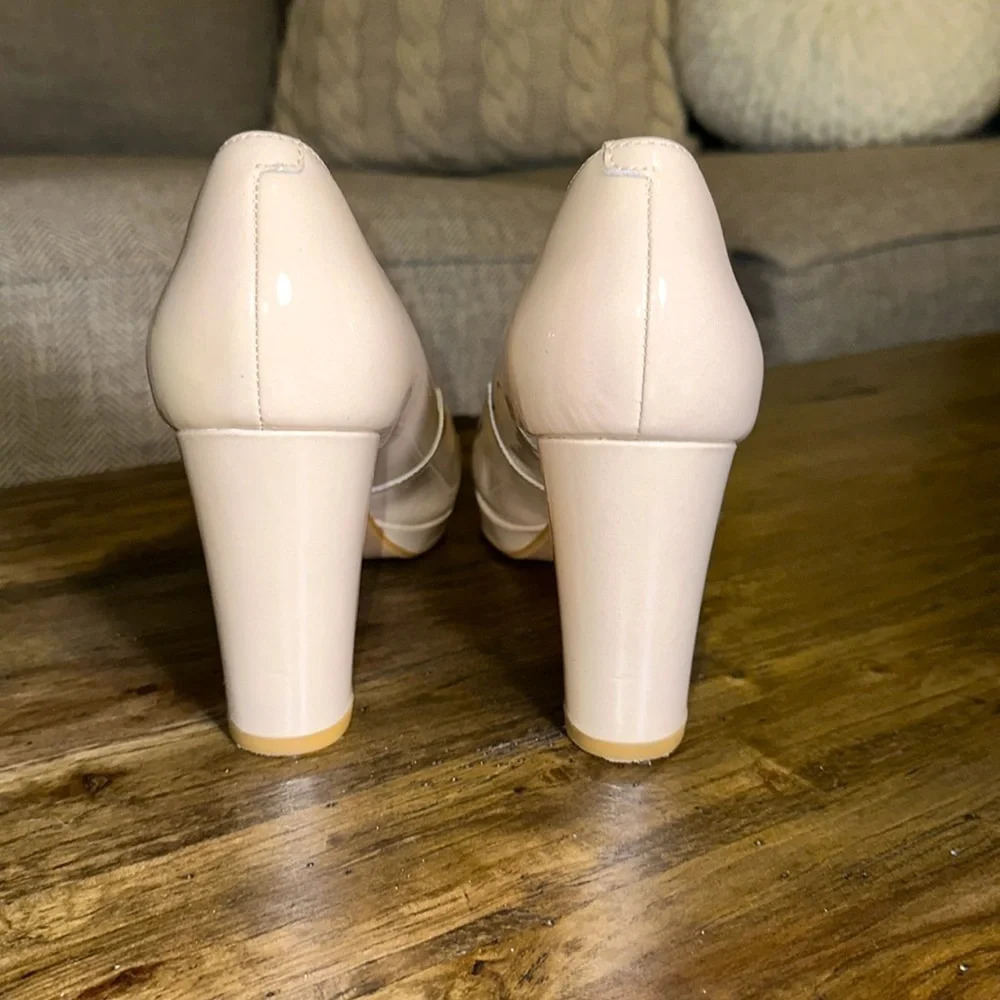 CLARKS NARRATIVE KENDRA SIENNA NUDE PATENT ROSE PALE LEATHER 9.5 WOMEN SHOE - Picture 6 of 16